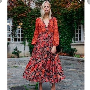 FREE PEOPLE DOVE LOVE SLEEVE MAXI DRESS (XS)